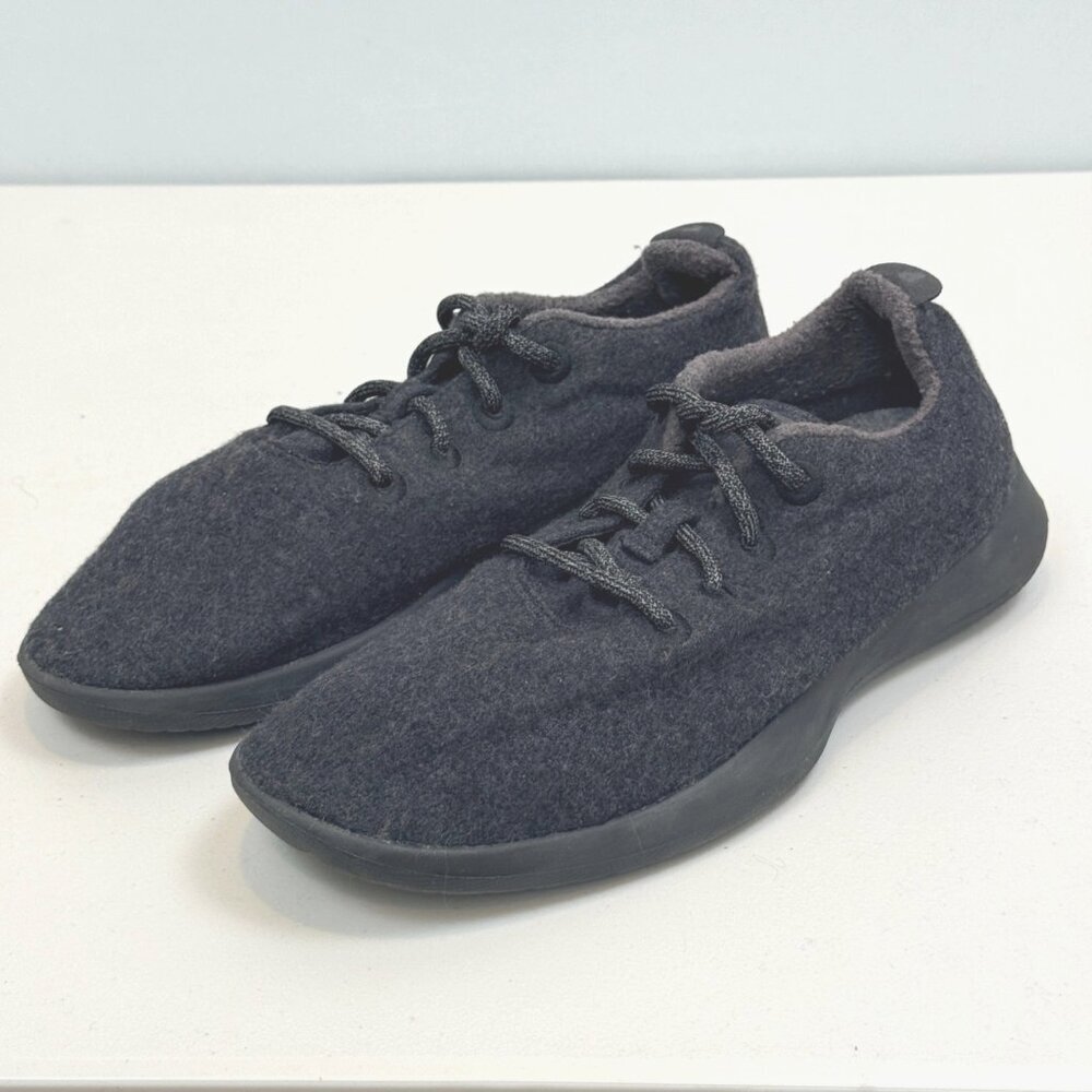 ALLBIRDS Wool Flannel Sneakers Mens Size 10 Gray Merino Wool LaceUp Comfort Shoe - Picture 3 of 13